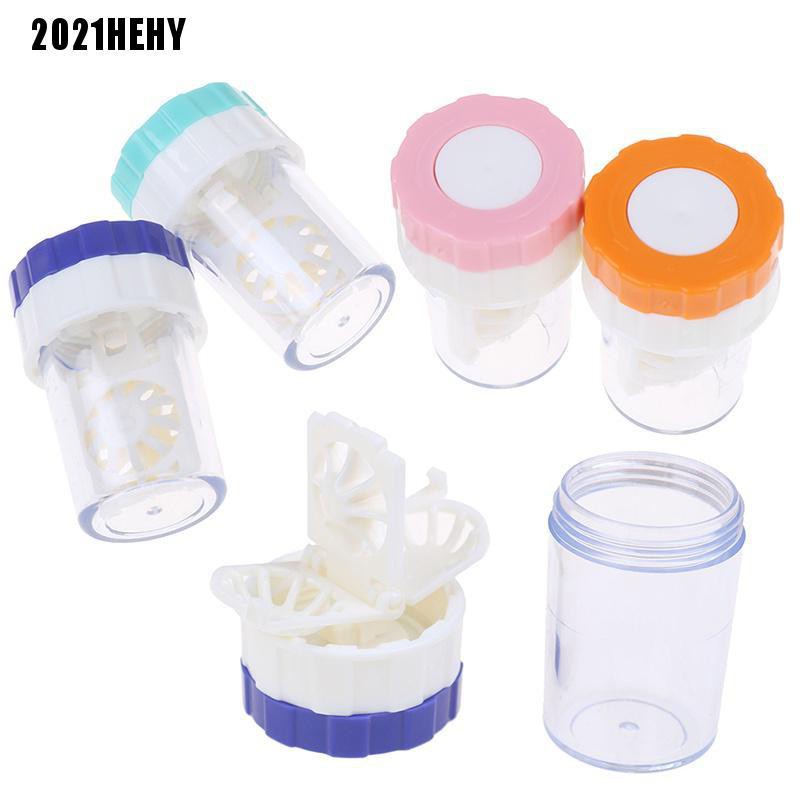 [2021HE] 1Pc Portable Contact Lens Cleaner Case Box Manual Rotation Washer Cleaning #HY