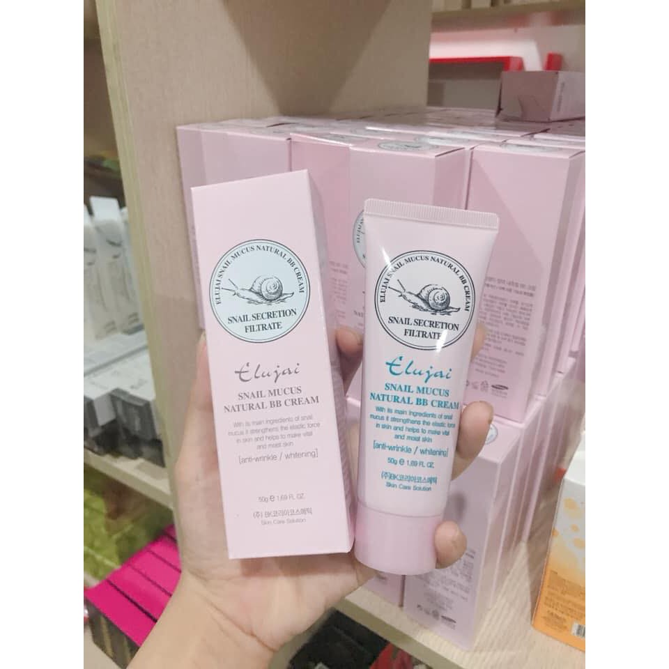 [KEM NỀN CHUẨN HÀN QUỐC] ELUJAI SNAIL MUCUS NATURAL BB CREAM 50g hàng nội địa Hàn dùng yên tâm đảm bảo chất lượng nhé