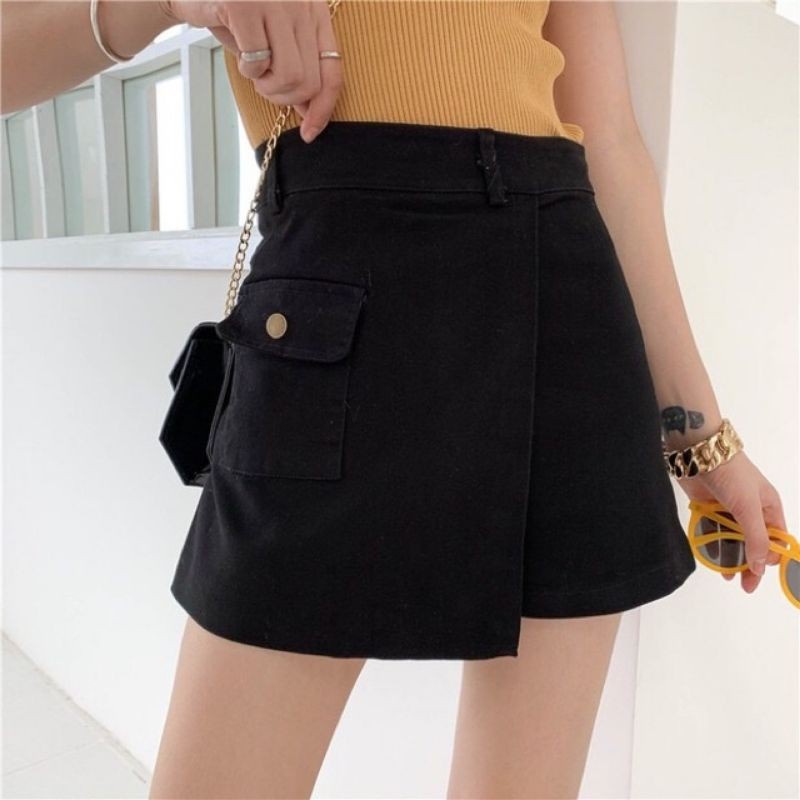 Quần giả váy cạp cao