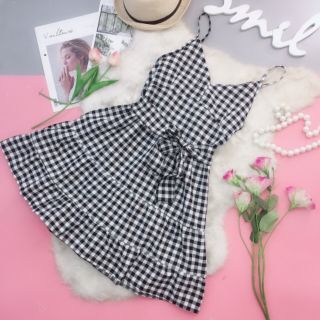 Đầm baby doll ca rô
