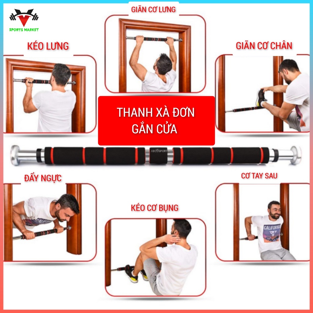 Xà đơn treo tường đa năng, thanh tập xà đơn treo tường, gắn cửa, [chất liệu inox siêu dày loại 1] Bảo hành 12 tháng