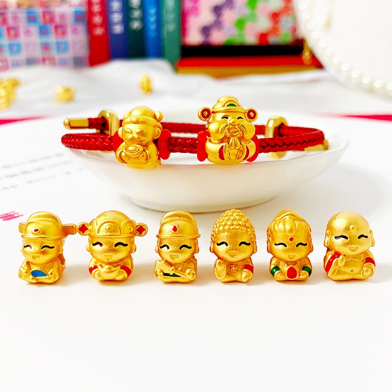 Vòng Tay Chuỗi Hạt Bồ Đề Mạ Vàng Kiểu Phật Giáo Dễ Thương