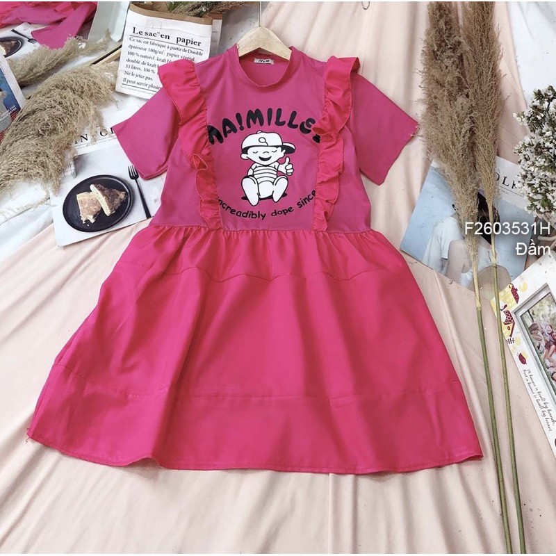 Đầm sơ mi jean dáng suông tay ngắn 0823 thaotranshop90