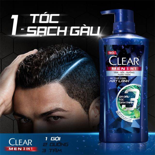 Dầu Tắm Gội Toàn Thân Clear Men 3 in 1 70g