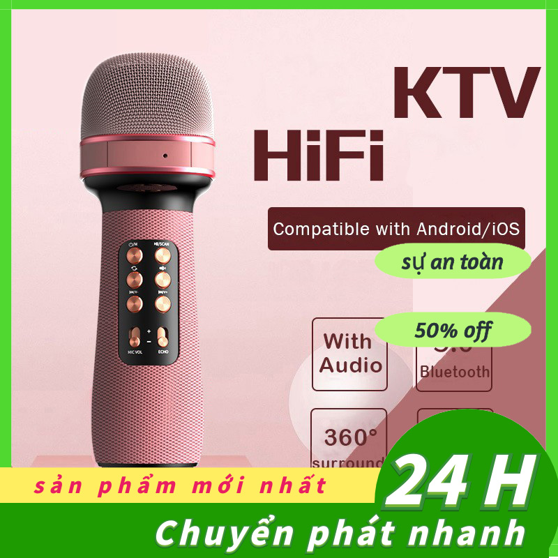 Micro cầm tay Bluetooth Karaoke Loa chất lượng cao Mic hát Hệ thống TV thông minh iOS Android WS-898