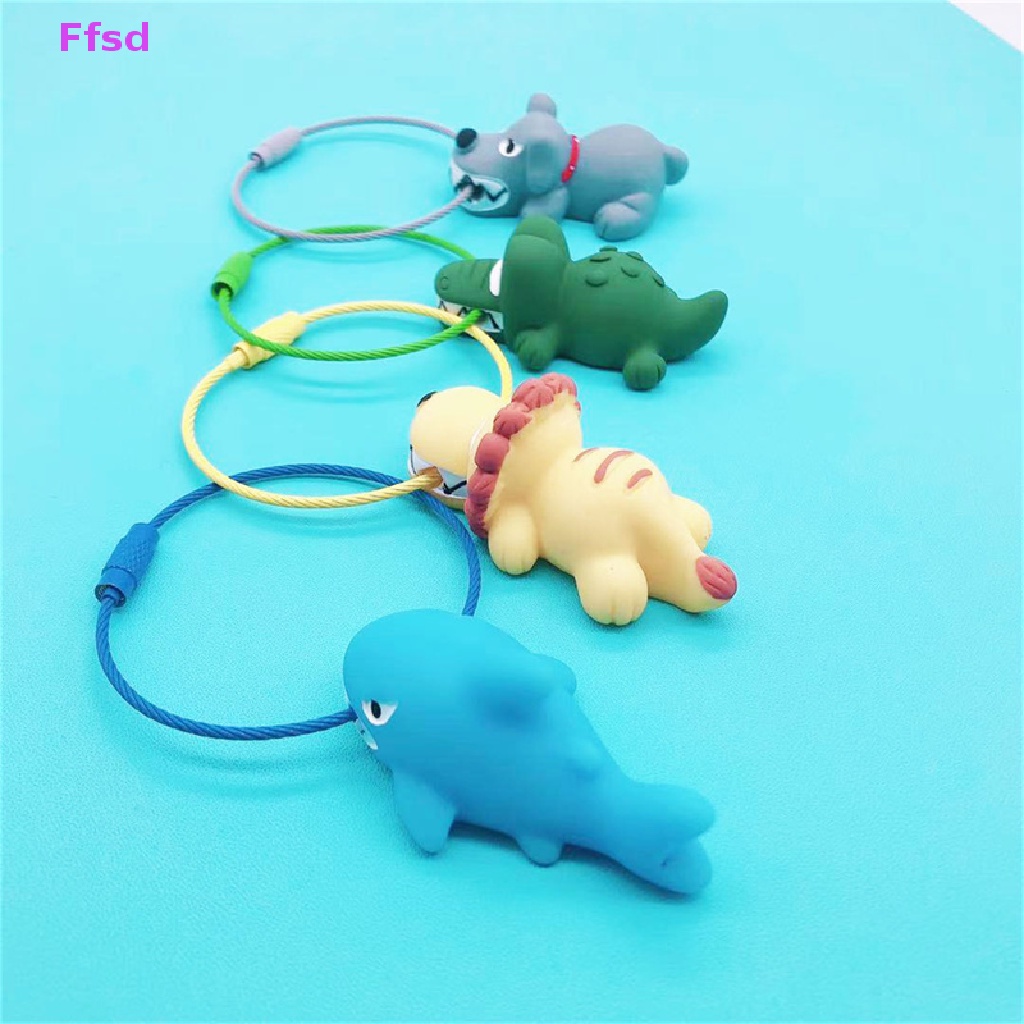 {Ffsd} Móc Khóa Dây Thép Hình Động Vật Cá Sấu / Sư Tử Đáng Yêu