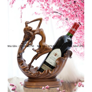 Giá đỡ rượu vang phong cách tân cổ điển hình cô gái