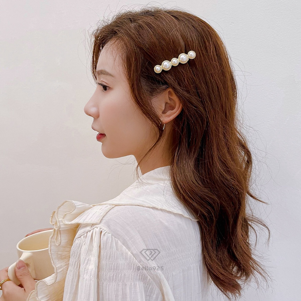 Kẹp tóc Bella 925 cài tóc đính đá hình hoa mai dễ thương sang trọng