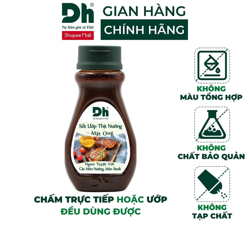 Sốt ướp thịt nướng mật ong Dh Foods gia vị chấm ướp thịt nướng, các món chiên xào lọ 200gr