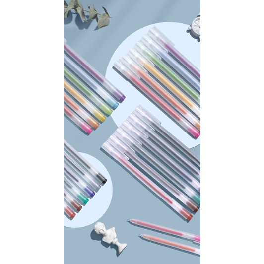 Bút mực gel ngòi 0.5mm 12 màu tùy chọn dùng để viết/ vẽ/ trang trí