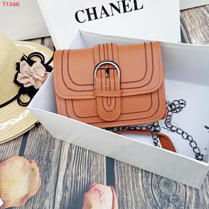 Túi đeo chéo đầm tiệc ngăn kép màu nâu thời trang KN30 Shalla