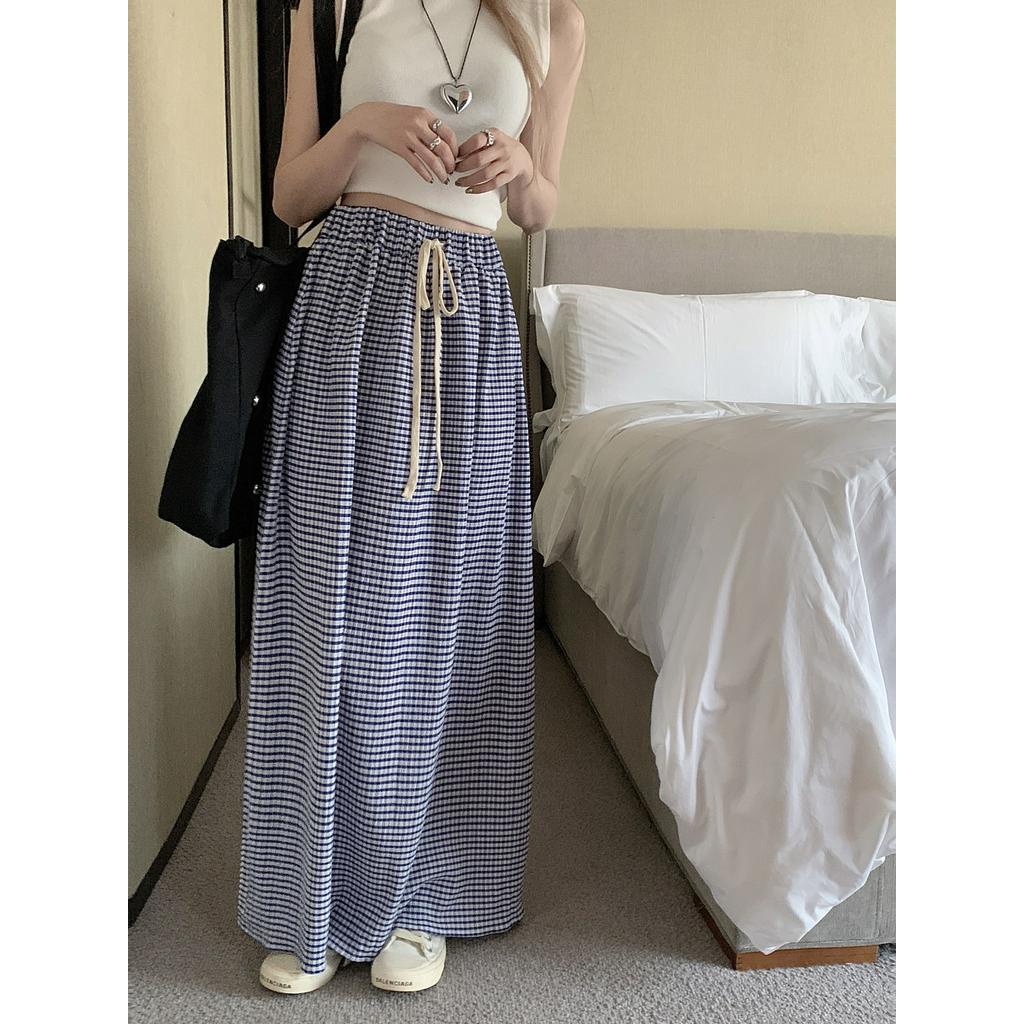 Chân Váy Sọc Ca Rô Lưng Thun Dáng Lửng Thời Trang Mùa Hè Năng Động 63492