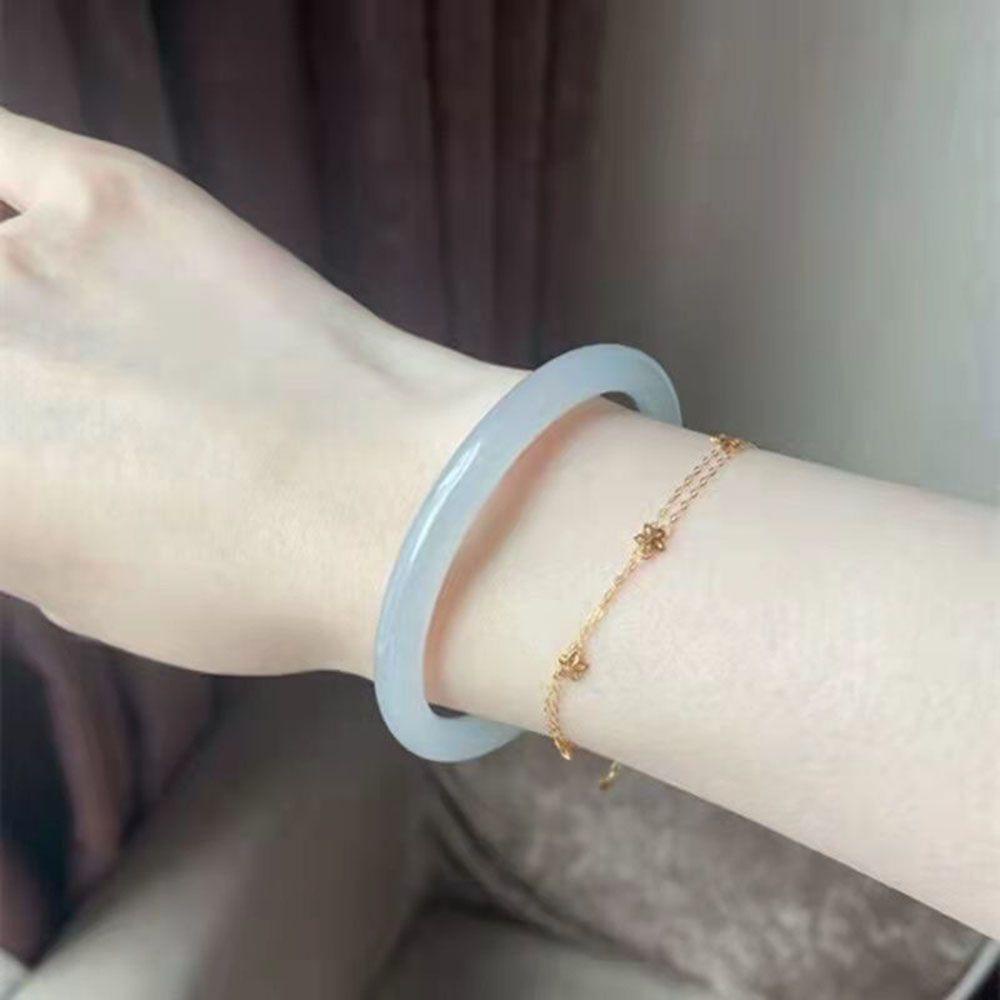 HEALMEYOU Vòng Đeo Tay Mặt Thủy Tinh Hình Học Thời Trang Hàn Quốc Cho Nữ