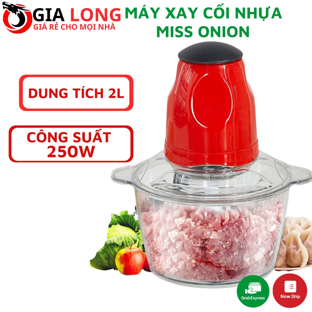 Máy Xay Cối Nhựa Miss Onion 2L Công Suất 250W-Máy Xay Sinh Tố Đa Năng, Xay Mọi Loại Thực Phẩm