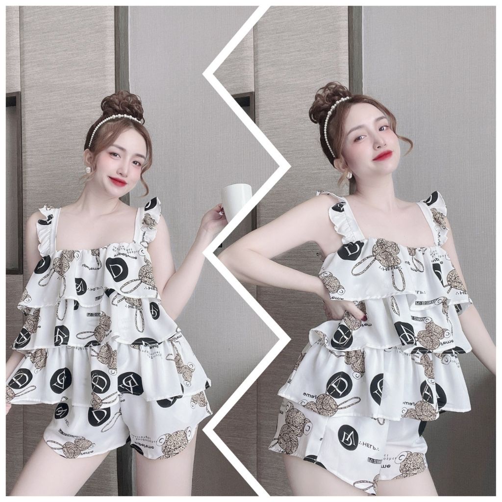 Đồ Ngủ Nữ BIGSIZE Đồ Ngủ Sexy lụa Mango cao cấp mềm mại xinh xắn &lt; 70KG