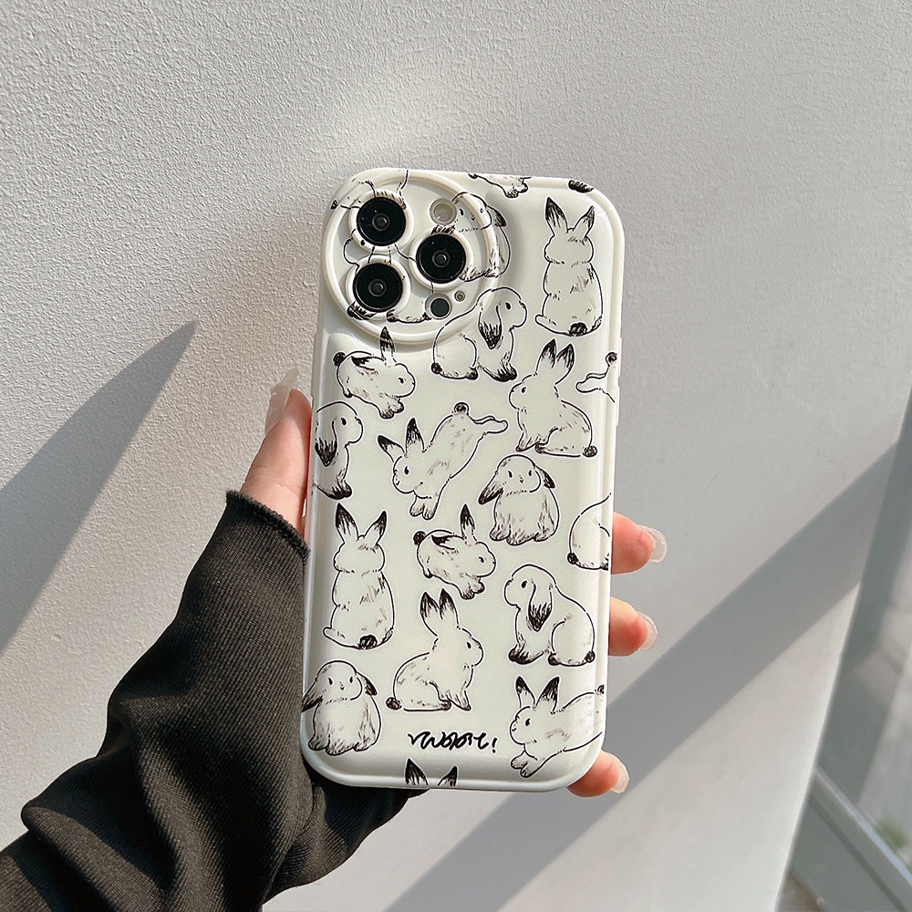 Ốp Điện Thoại Chống Sốc Họa Tiết Thỏ Cho iPhone 14 14pro 14max 14prm 13 13pro 13prm 11 7Plus 8Plus Xr XS Max 12 Pro Max
