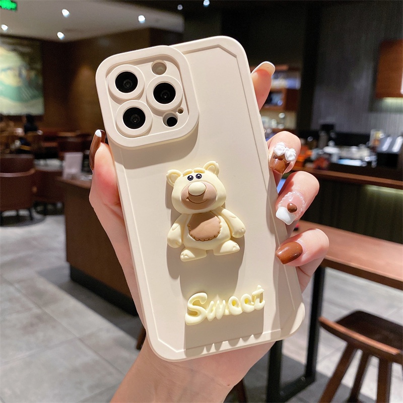 Ốp điện thoại mẫu gấu 3D thích hợp cho IPhone 13 13Pro Max 12 12Pro Max 11 11Pro Max X Xsmax Xr 8 7Plus