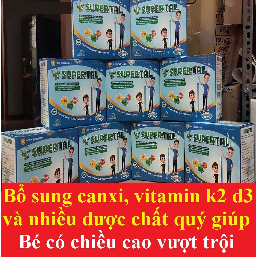 Supertal HVQY bổ sung canxi nano và vitamin k2 d3  Hỗ Trợ bé phát triển chiều cao, xương răng chắc khỏe [ super tal ]