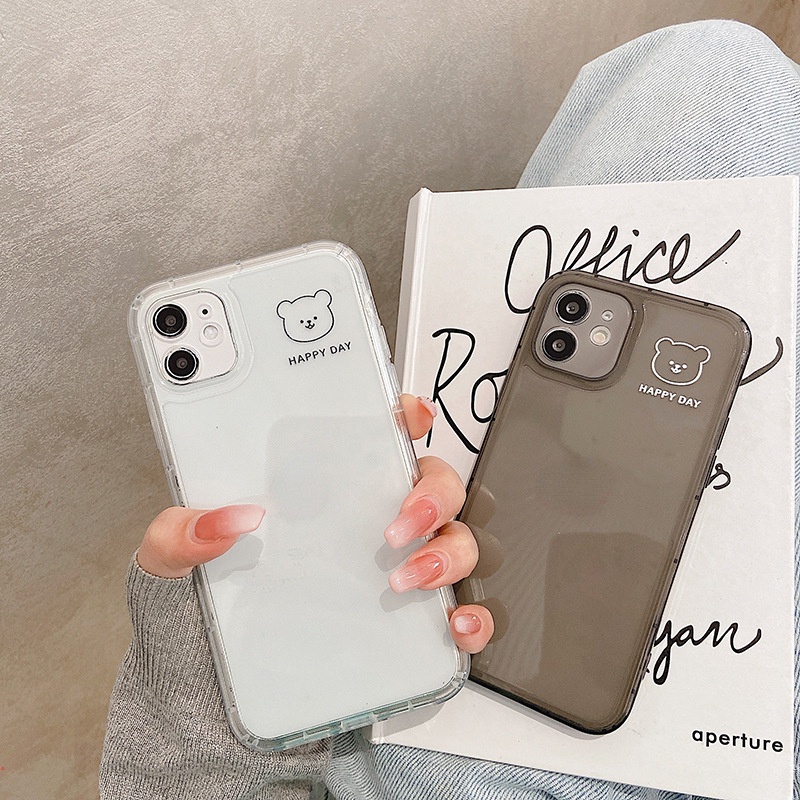 Ốp Điện Thoại Mềm Trong Suốt Chống Sốc In Hình Gấu Dễ Thương Cho iphone 13 12 11 Pro MAX X XR XS MAX 7 8 6 Plus