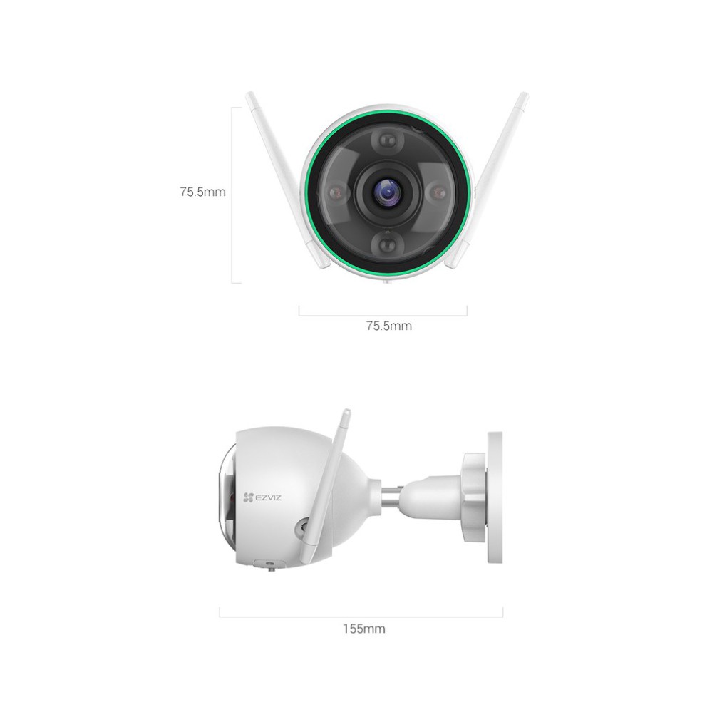 Camera IP WIFI 2M Ngoài Trời  AI Thông Minh EZVIZ C3N C3X (1080P) Màu Ban Đêm CHÍNH HÃNG - BH 24TH C3WN C3W HIKVISION | BigBuy360 - bigbuy360.vn