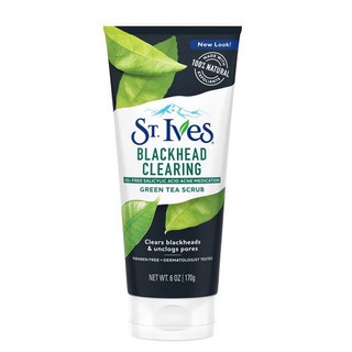 Sữa rửa mặt tẩy tế bào chết st.ives blackhead clearing trà xanh 170g