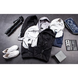 Áo khoác gió VNXK phối màu nam nữ unisex , áo choàng có mũ đi nắng đi mưa Jan Store