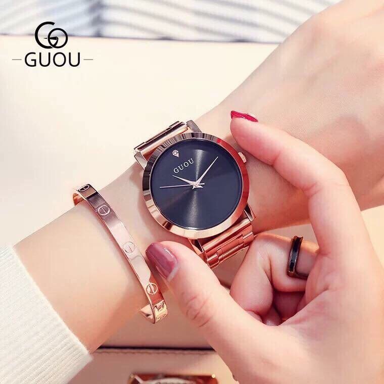 Đồng hồ nữ Guou dây kim loại chính hãng 100%