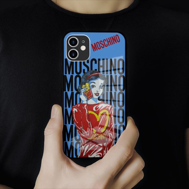 Ốp kính cường lực hình logo Moschino Đặc Biệt riêng mình Iphone OK-JC20210093