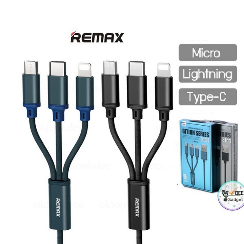 Cáp sạc dây sạc dù chống đứt 3in1 Remaxx RC 131