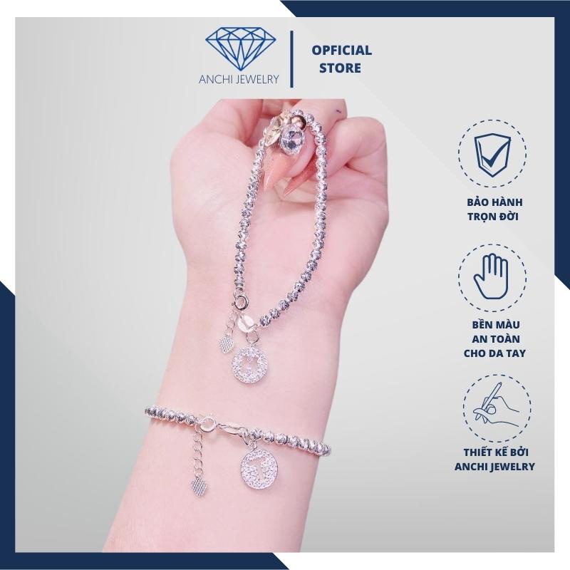 Lắc tay bi bạc phay , chuẩn bạc ta sáng lấp lánh không xỉn màu - Anchi jewelry