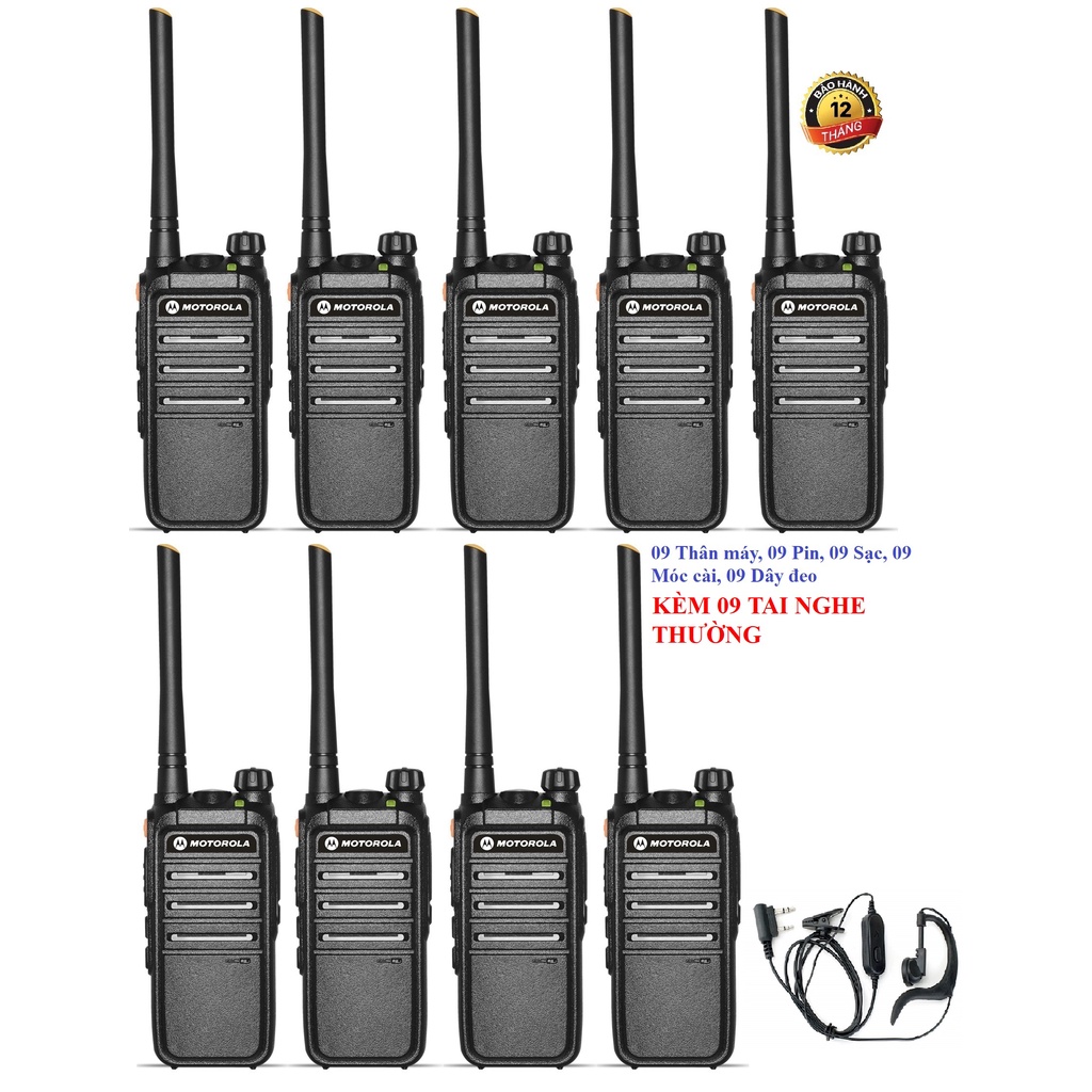 Bộ 9 Bộ đàm Motorola CP318 (Siêu bền, Cự ly liên lạc cực xa loa toCó đèn pin)
