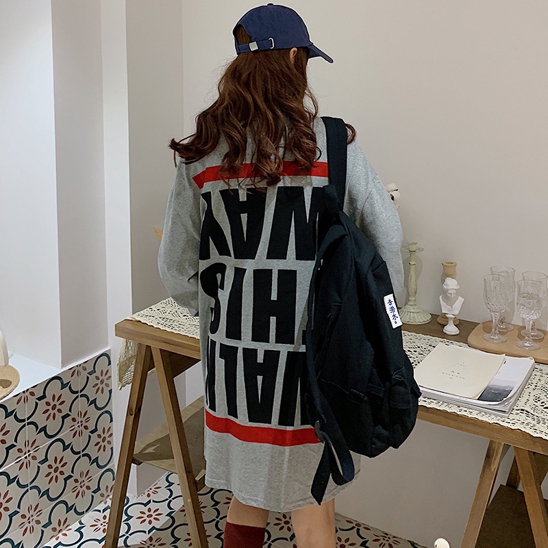 women tshirt loose casual Letter printing oversized long sleeve tshirtdress | BigBuy360 - bigbuy360.vn