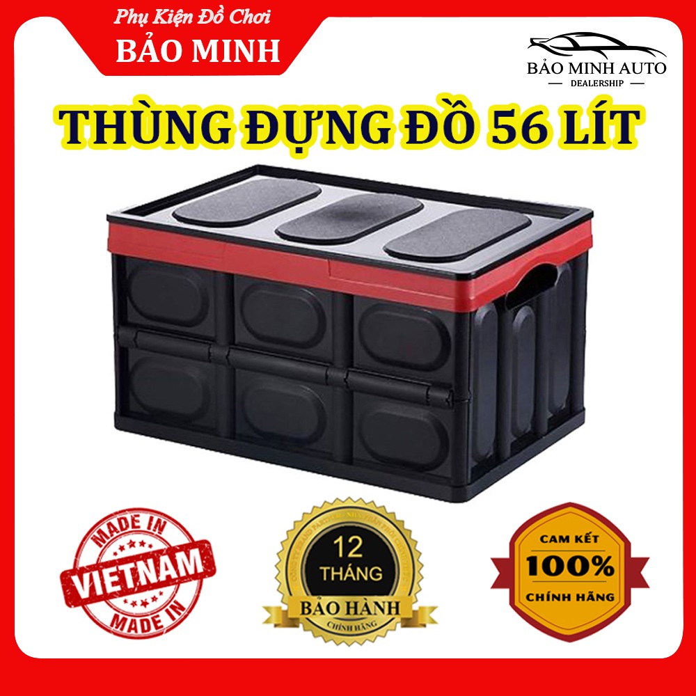 Thùng Đựng Đồ Ô Tô - Hộp Đựng Đồ Ô Tô Có Thể Gấp Gọn Dung Tích 56 Lít Để Cốp Sau Ô Tô