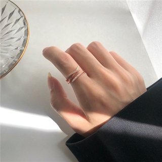 Nhẫn đính đá zircon phong cách nhật bản F393