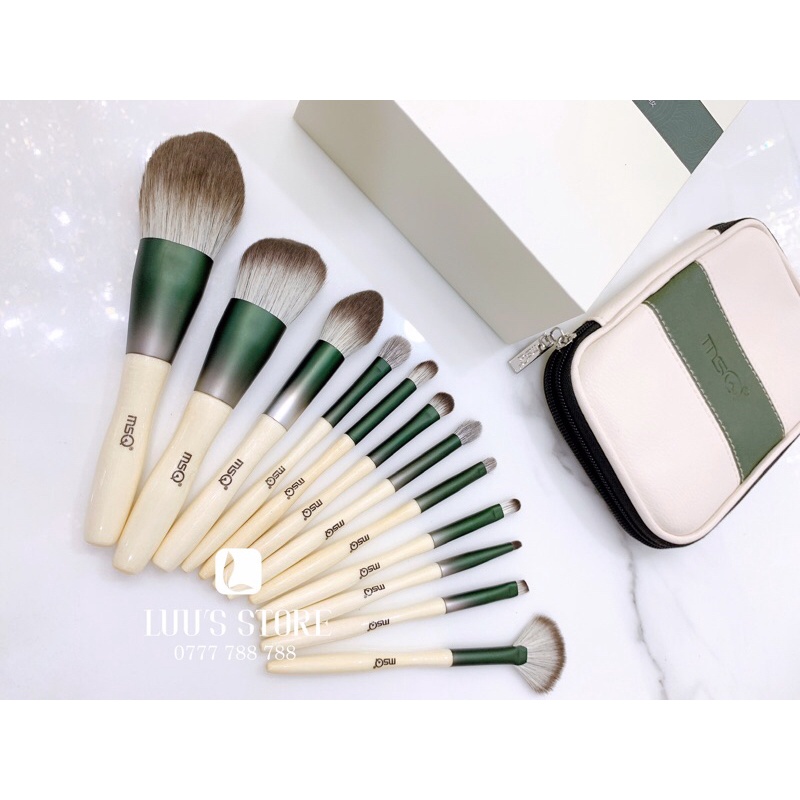 Bộ Cọ MSQ Trắng Xanh 12 Cây BCCN28