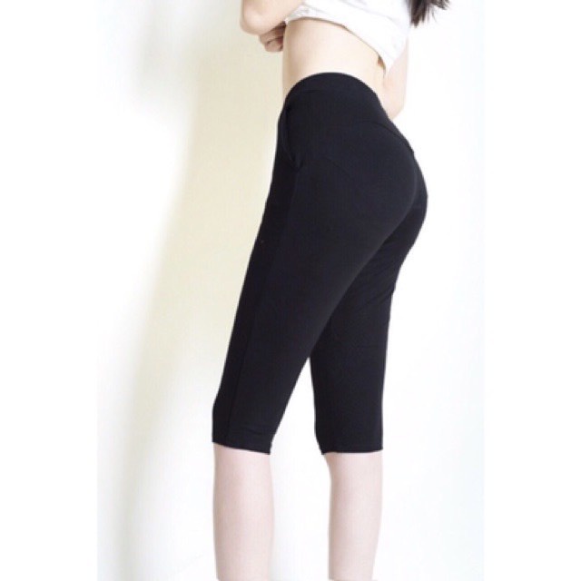 Quần Legging Lửng Ngố Đùi Ôm Mông Chất Dày Co Giãn Tốt