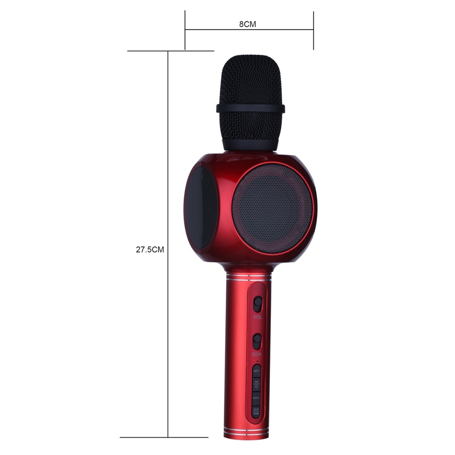 Micro karaoke bluetooth GrownTech SD08 míc kèm loa nghe nhạc có đèn led