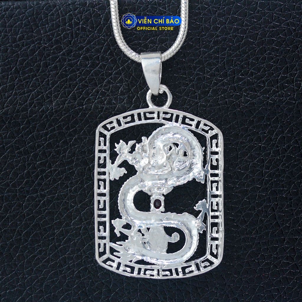 Mặt dây chuyền hình rồng chữ nhật mới chất liệu bạc 925 thời trang phụ kiện trang sức Viễn Chí Bảo M300303