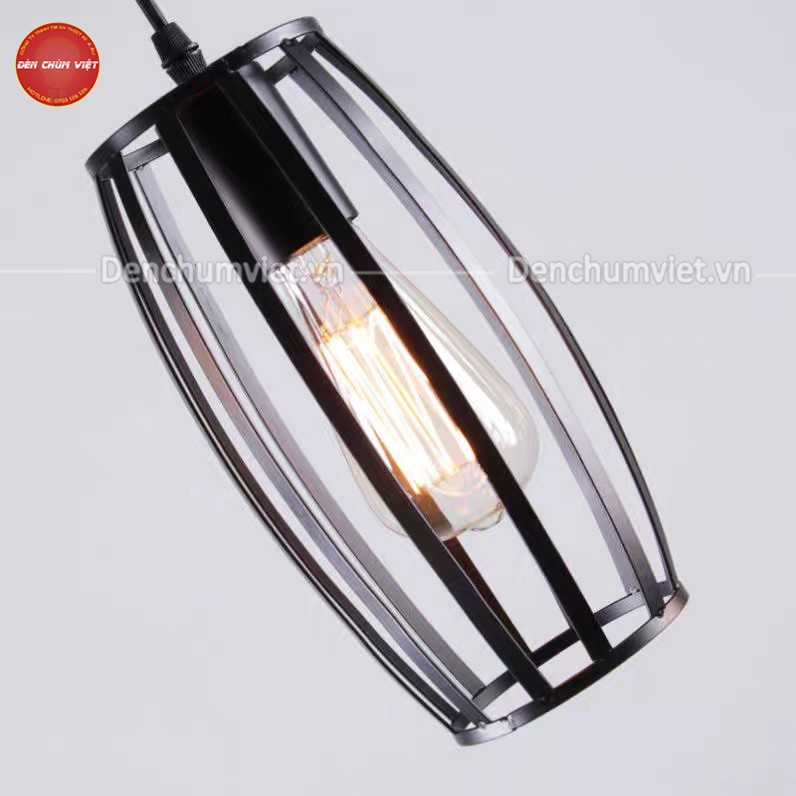Đèn thả nghệ thuật khung sắt khối lập phương, khối tam giác, khối trụ