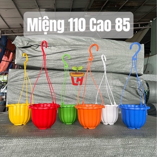 Chậu nhựa treo bí mini + dây treo. Chậu mini trồng sen đá, xương rồng