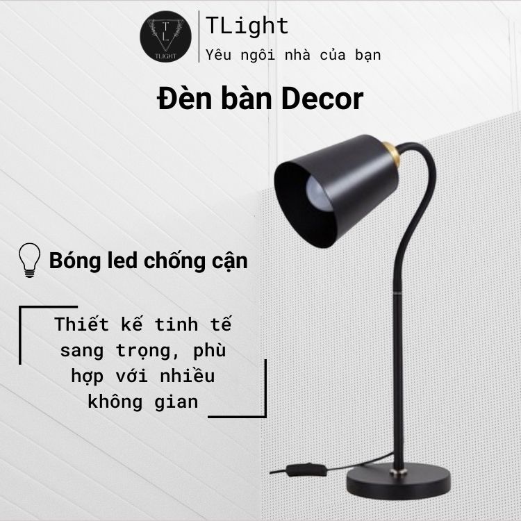 Đèn Học Để Bàn Đọc Sách Làm Việc Decor Trang Trí Phòng, Bóng LED Chống Cận Thị Mắt