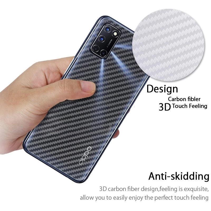 Dán Lưng Điện Thoại Cacbon Chống Vân Tay Cho OPPO A96 A77 A77s A76 A74 A57 A54 A94 A73 A93 A53 A32 A52 A92 A16 A16s A15 A12 A31 A5 A9 2020 A3S A5S 5G 4G 2022