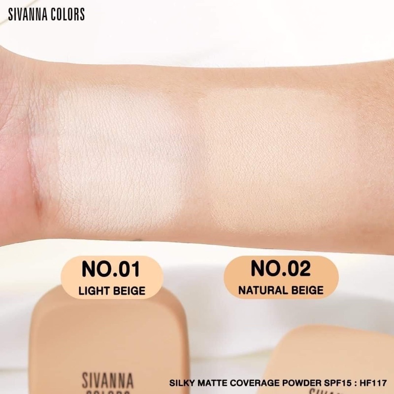 Phấn phủ nén Sivanna HF117 cao cấp kiềm dầu chống nắng SPF15 che phủ lỗ chân lông làm mịn da