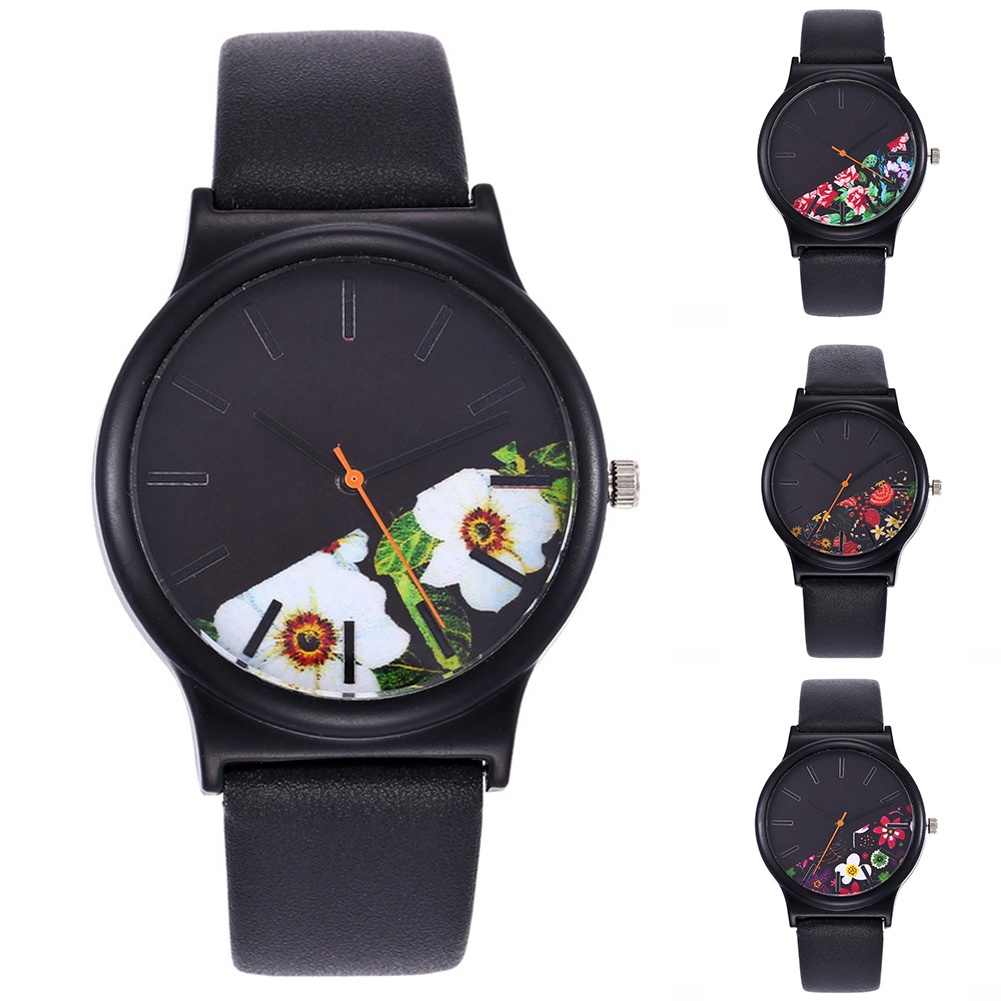 MACmk Fashion Women Chinese Style Floral Print Round Dial Analog Quartz Wrist Watch