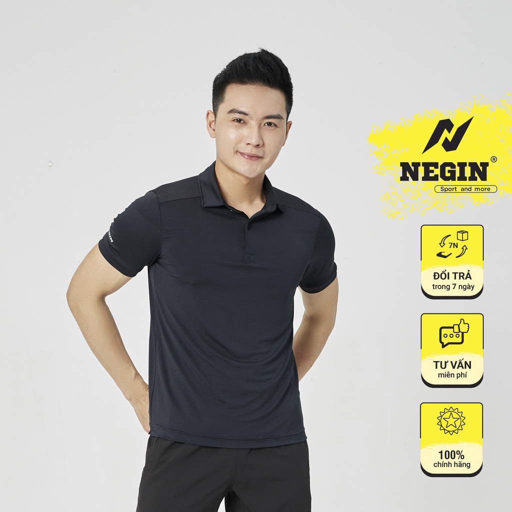 Áo Thể Thao Nam NEGIN Dáng Regular Fit Tay Ngắn Với Màu Sắc Năng Động, Chất Liệu Mềm Mịn Kháng Khuẩn 0049