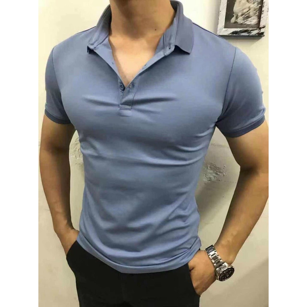 [ẢNH THẬT] Áo Polo Nam Trơn Áo Lacoste Slim Fit Cotton Dáng Ôm Body Chất Thấm Hút Mồ Hôi Màu Trắng Đen Cam Đất Vàng Xanh