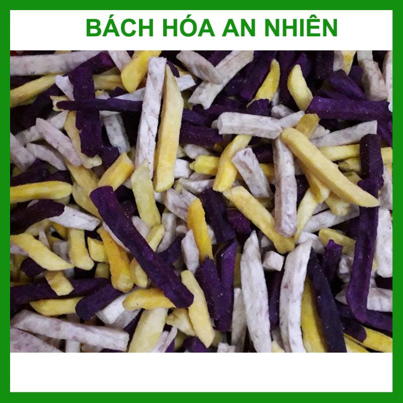 Mix khoai lang sấy vàng, tím, khoai môn sấy hàng nguyên An Nhiên gói 500gr