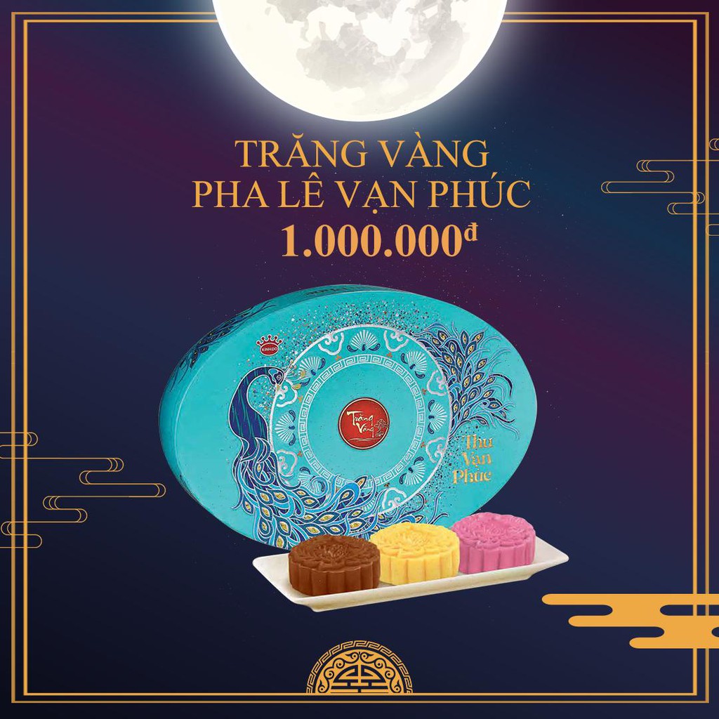 Bánh trung thu Kinh Đô trăng vàng pha lê xanh