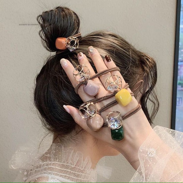 Chun nịt tóc Ngọc trai nhân tạo siêu xịn - Phụ kiện trang trí tóc đẹp độc rẻ