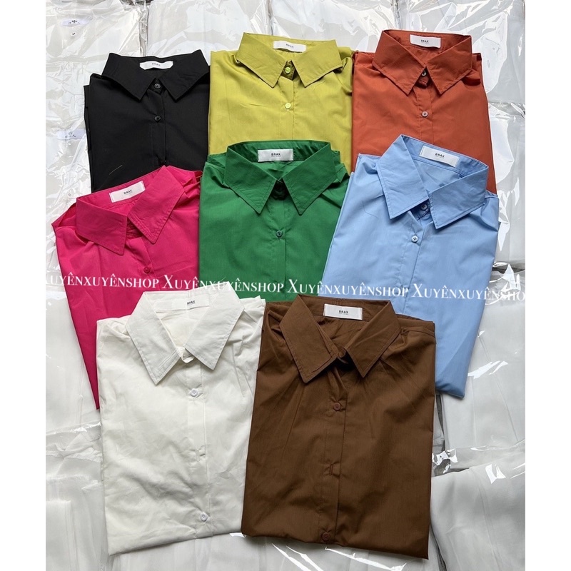 (Ảnh thật) Áo sơmi thô mềm 8 màu trơn oversize